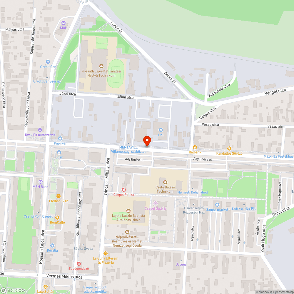 Kiszáradt fa bejelentés helye