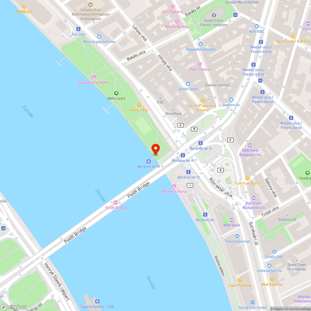 Szét graffitizett hajó megálló bejelentés helye