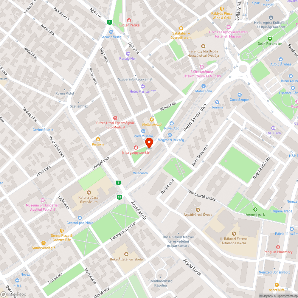 Kátyús úttest bejelentés helye