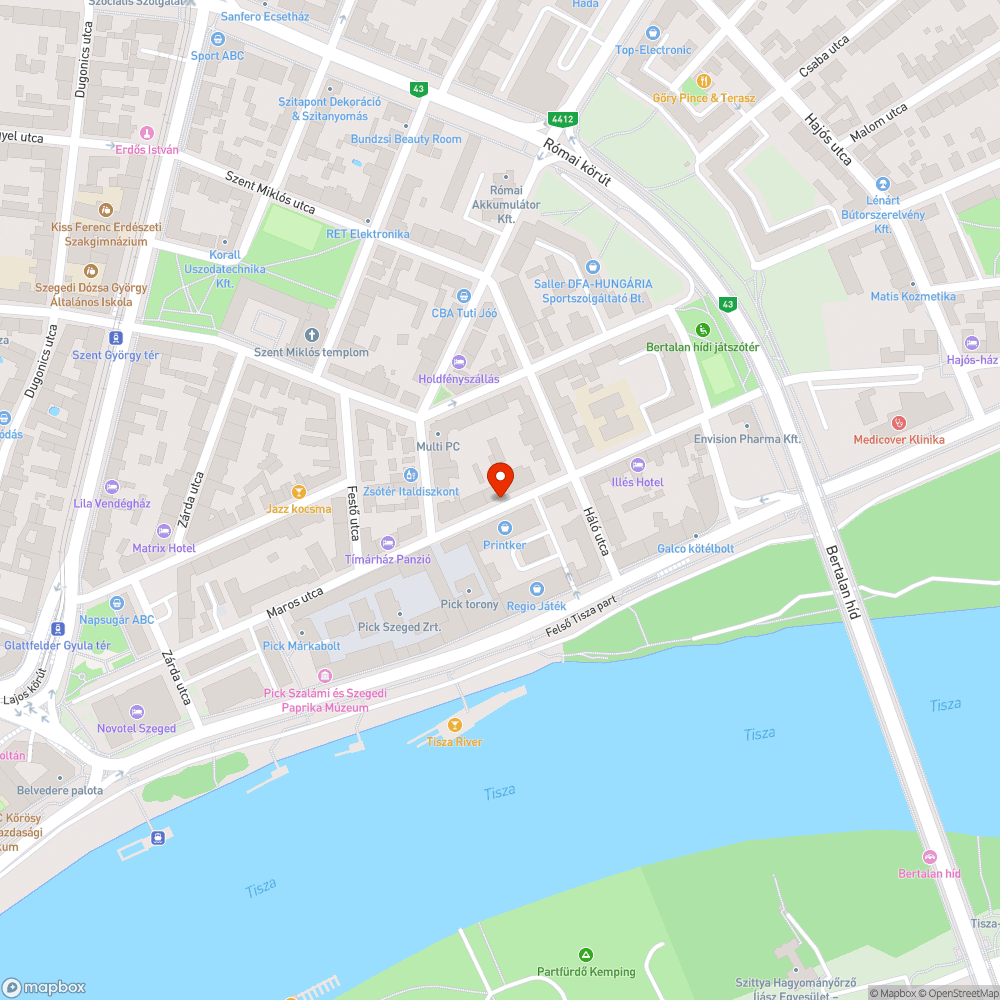 Törött, balesetveszélyes járda bejelentés helye