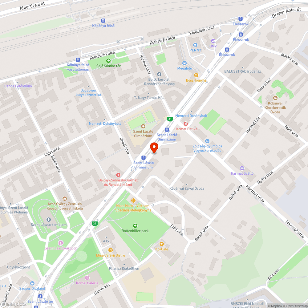 Egy  rongálódott telefonfülke bejelentés helye