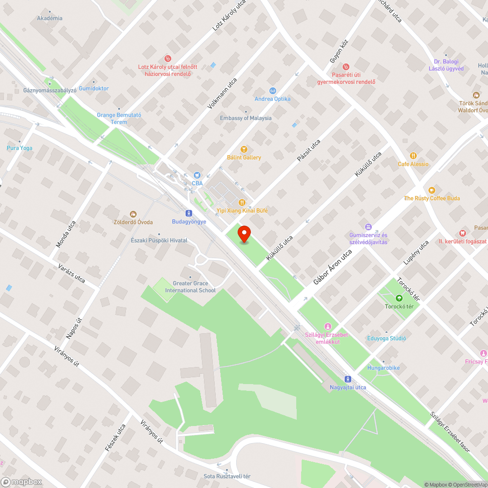 Koszos, kavicsos járda bejelentés helye