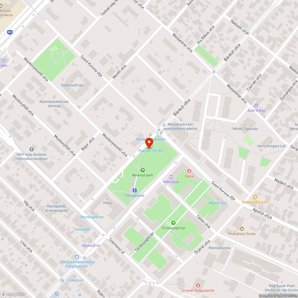 XV. kerület Besenyő park kövei bejelentés helye