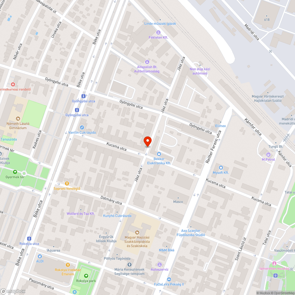 Kiszáradt fa bejelentés helye