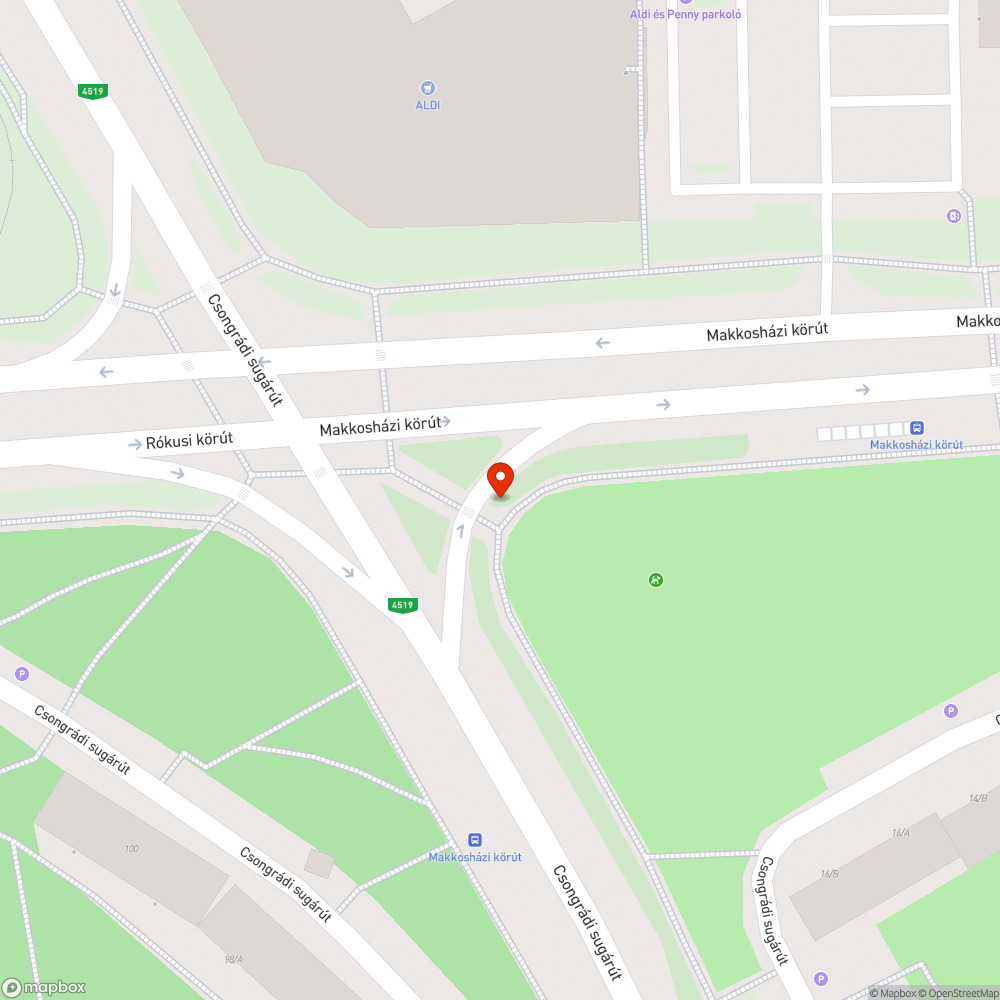 Beszakadt járda bejelentés helye