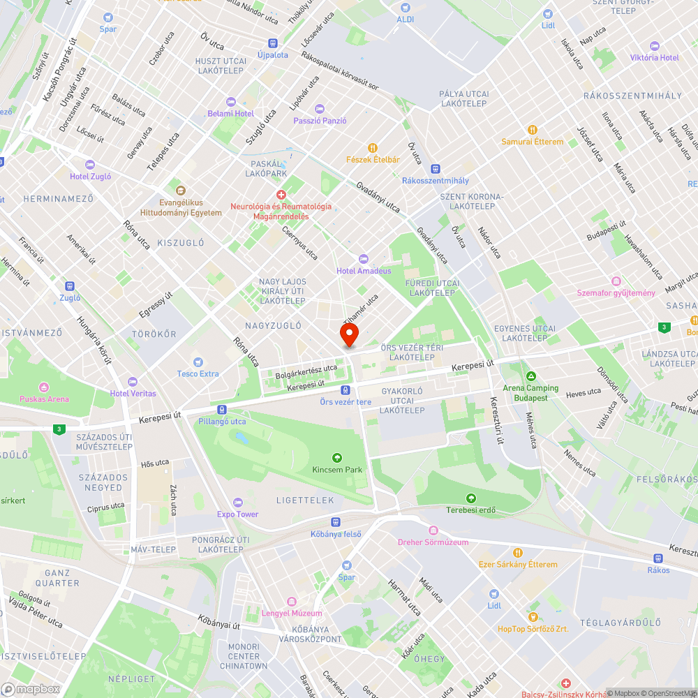 Őrs vezér út elején szemétkupac bejelentés helye