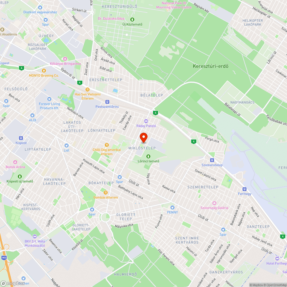 Kátyú bejelentés helye