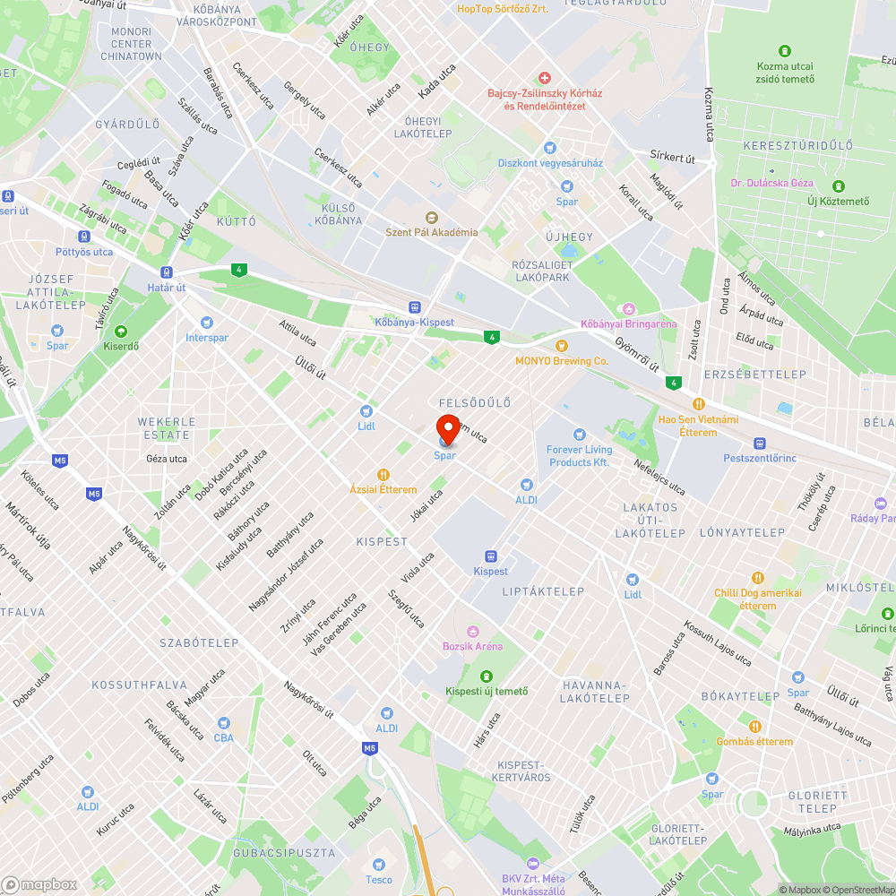 Kátyú bejelentés helye