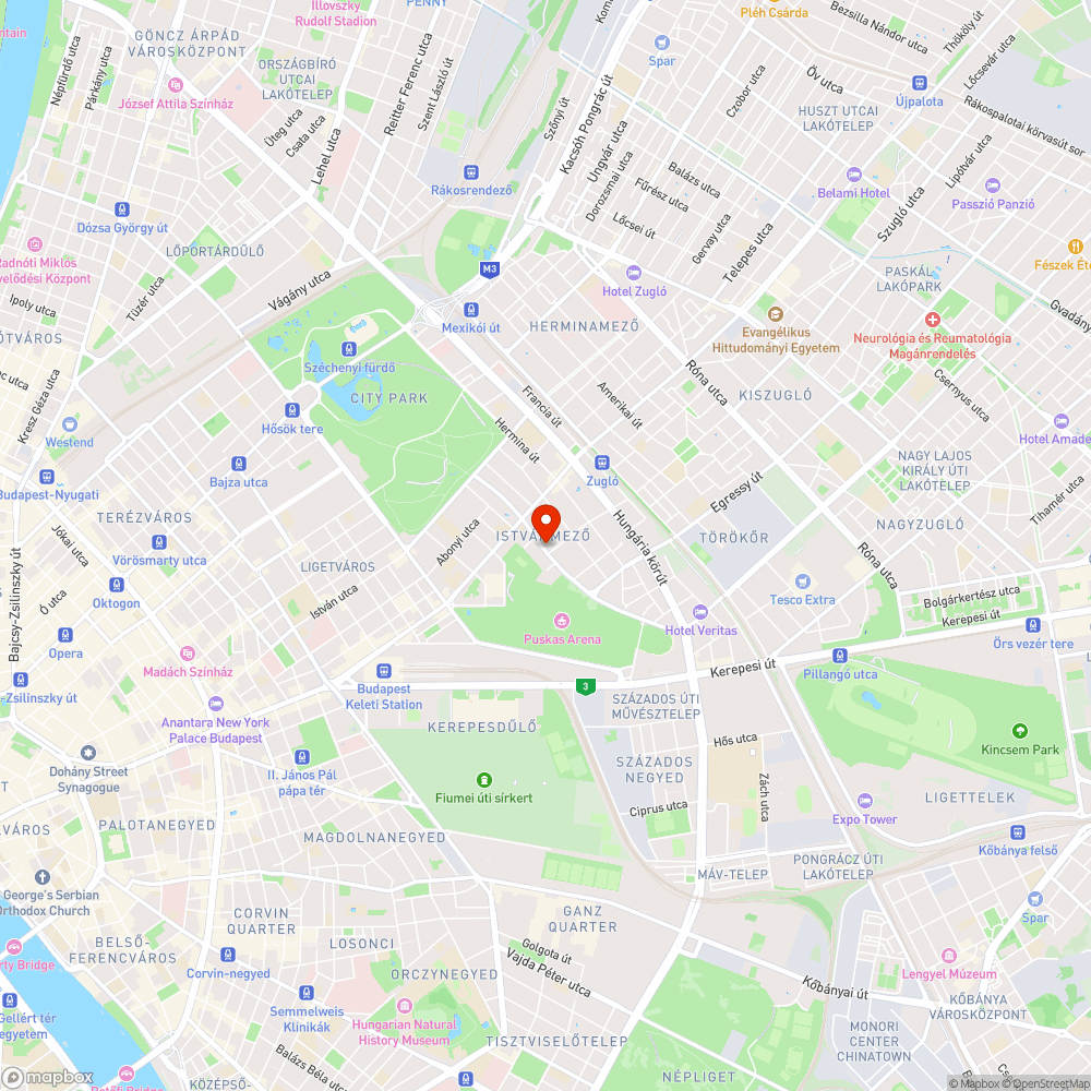 Stefánia út, eltűnt szemetesek bejelentés helye