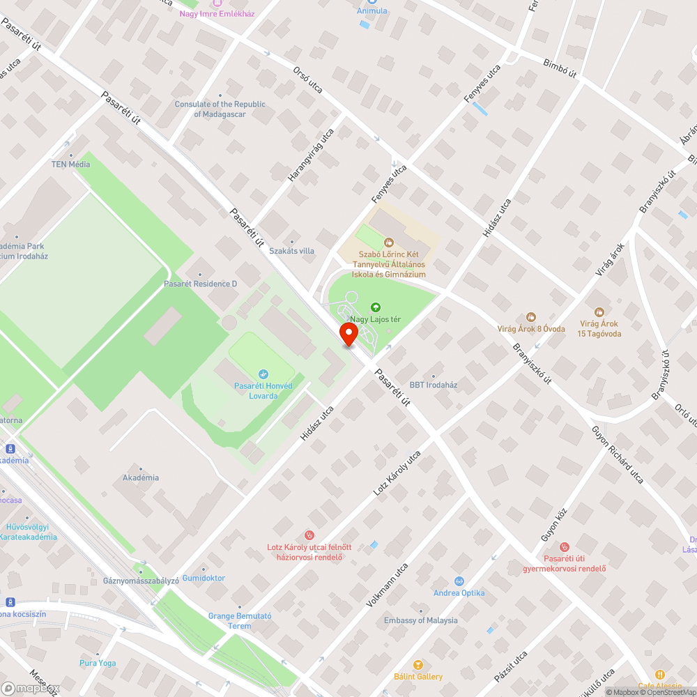 belógó faágak a Pasaréti úton bejelentés helye