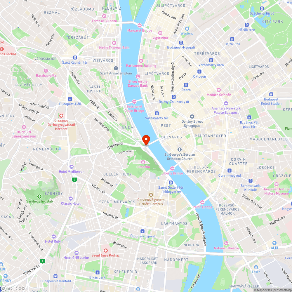 Elhagyott korlátok az Erzsébet híd alatt bejelentés helye