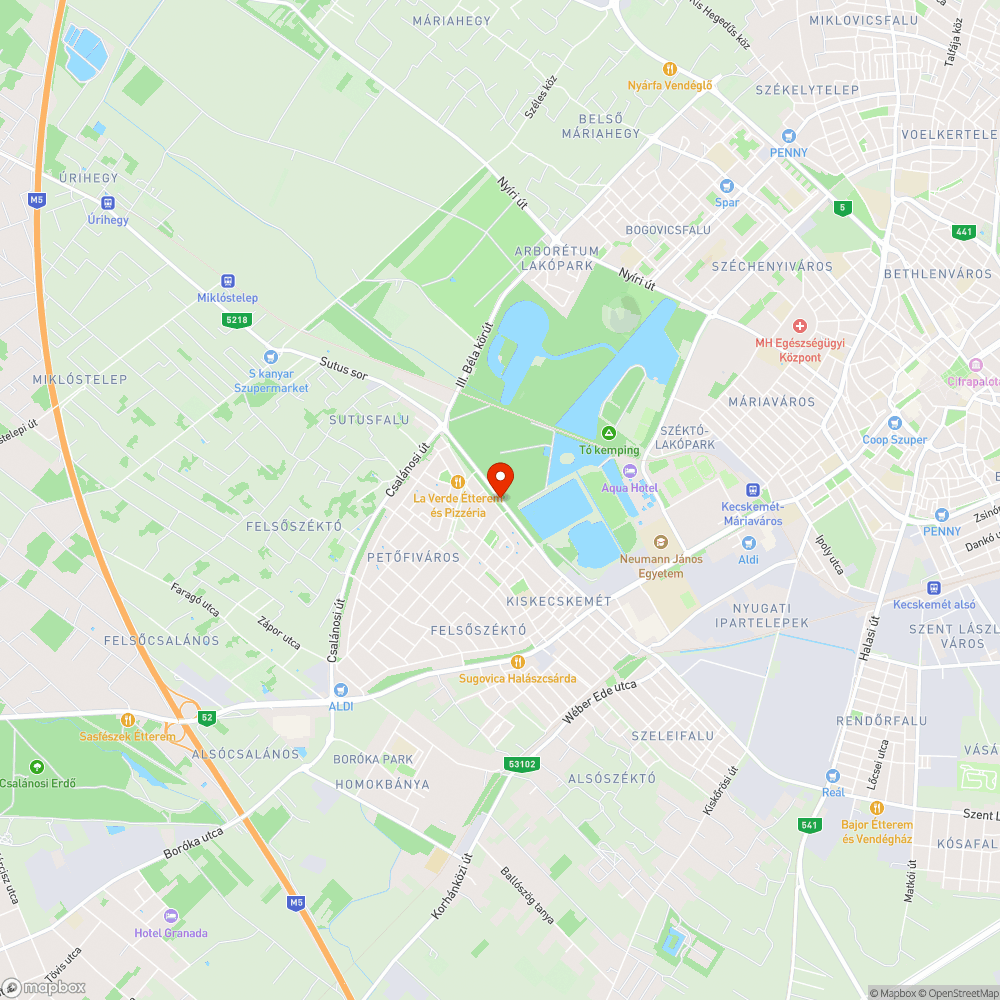 Közvilágítási hiba a Vízmű utcában bejelentés helye