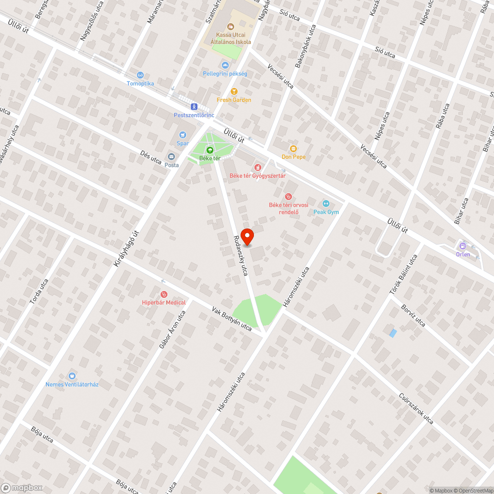 Közterületet foglaló konténer bejelentés helye