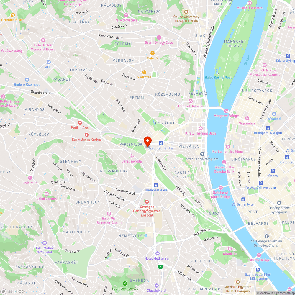 Széll Kálmán téri - Krisztina krt.-i új kerékpársáv bejelentés helye