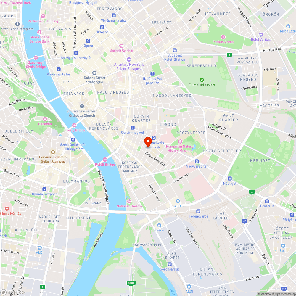 Veszélyes kráter a járdán bejelentés helye