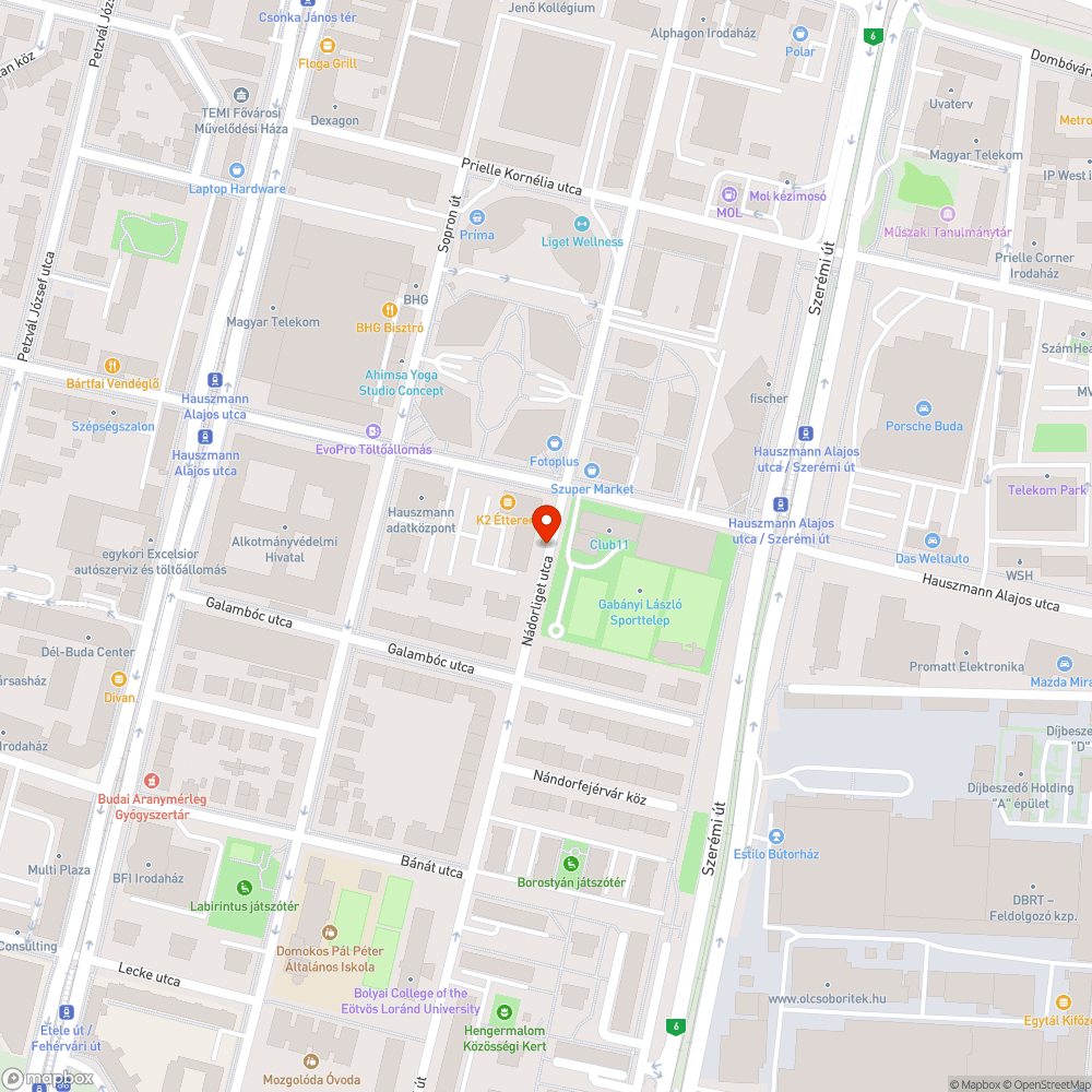 Kátyú a Nádorliget utcában bejelentés helye