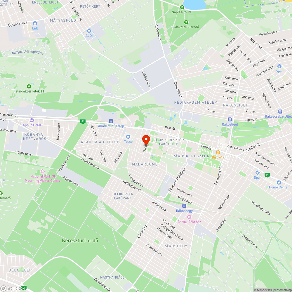 Elhagyott csomag bejelentés helye