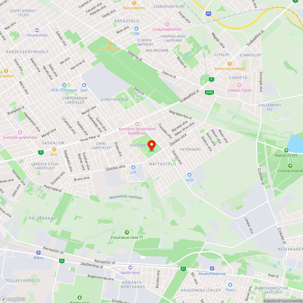 Sérült díszburkolat és füvesítés hiánya a parkban bejelentés helye