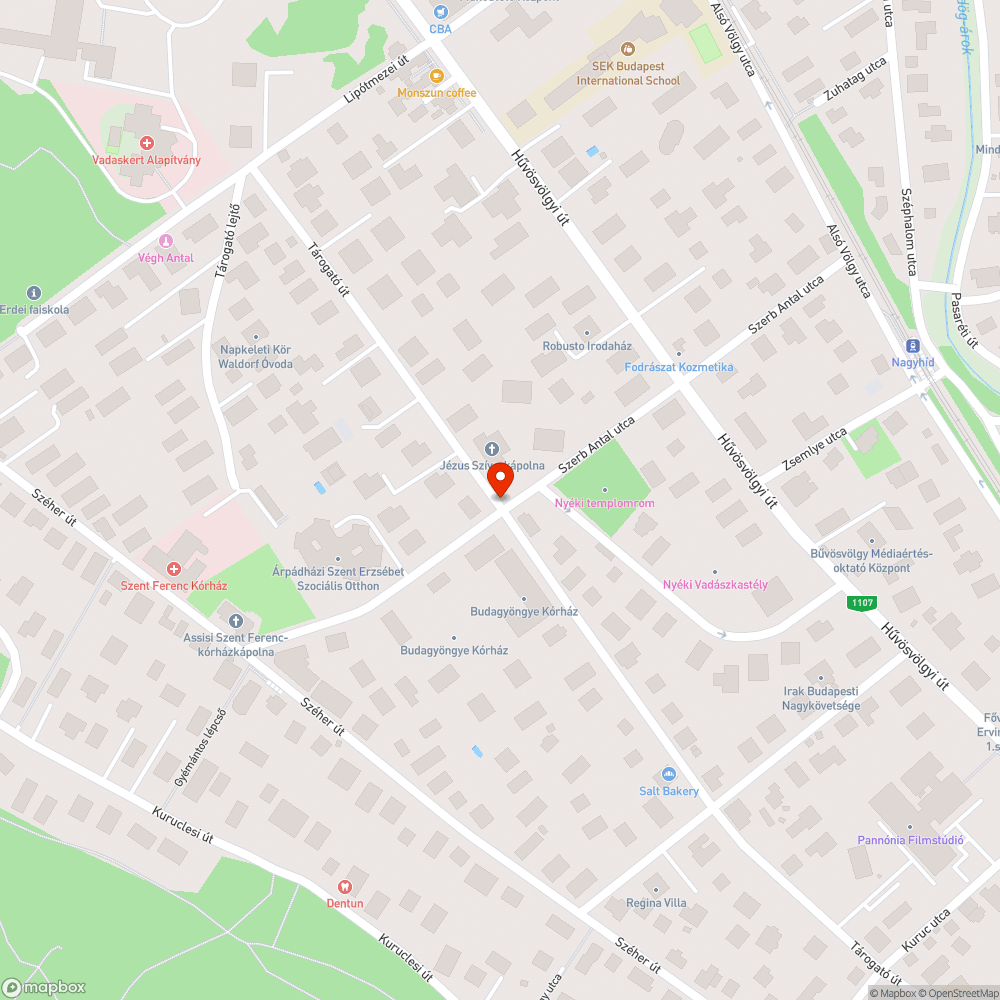 Kidőlt betonkerítés a Szerb Antal utca járdáján bejelentés helye