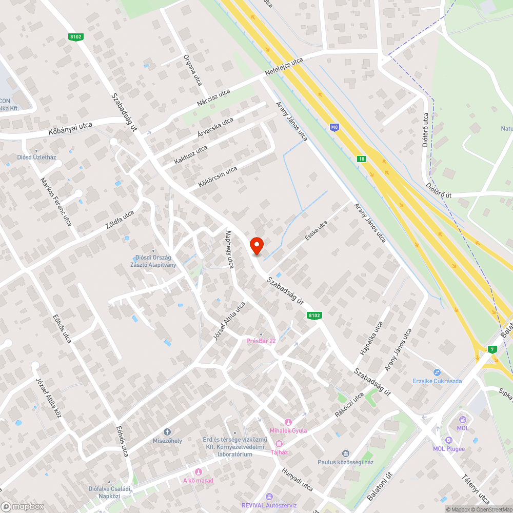 Diósd - Szabadság utca - élet bejelentés helye