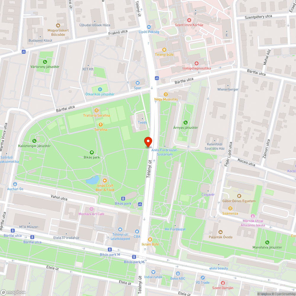 Kerékpárúton burkolathiba bejelentés helye