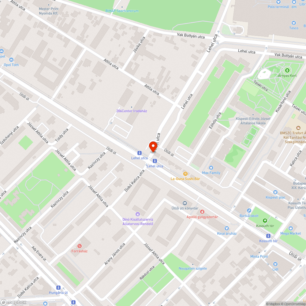 Megdőlt tábla bejelentés helye