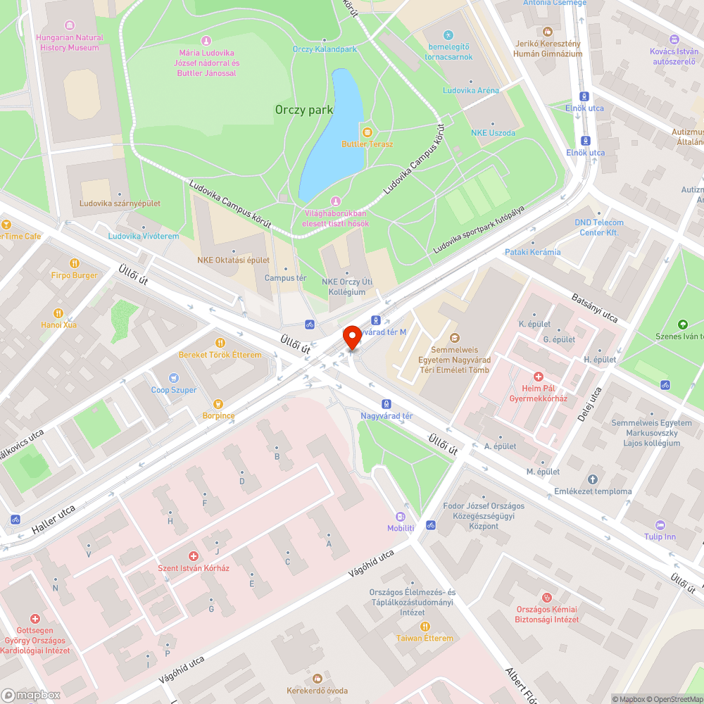 Nagyvárad téri aluljáró lépcsőjénél graffiti bejelentés helye