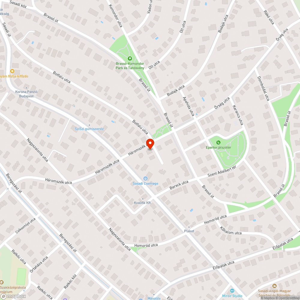 Megsüllyedt járda bejelentés helye