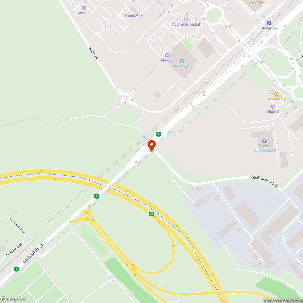 Beláthatatlan kerékpárút kereszteződés bejelentés helye