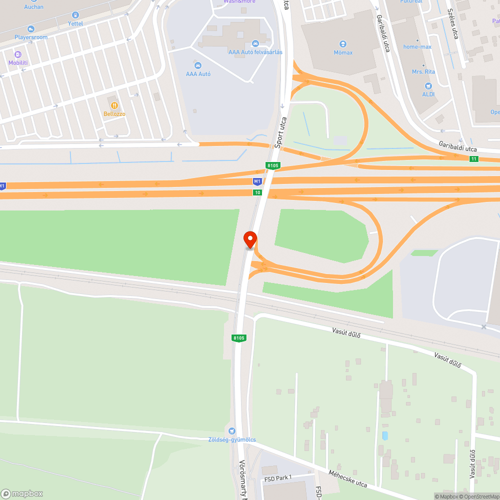 Három kátyú egy helyen bejelentés helye