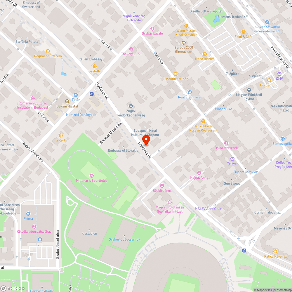 Gondozatlan Stefánia út (vadhajtások és gaz) bejelentés helye