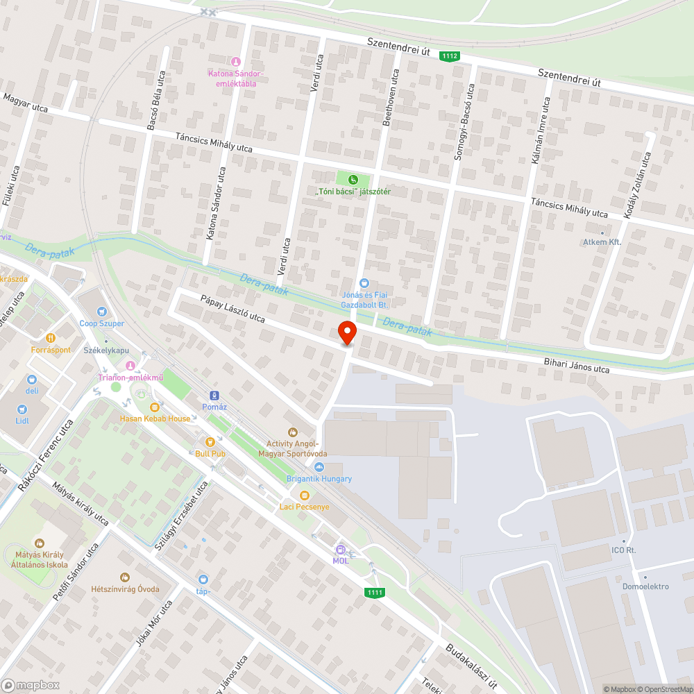 Kátyú bejelentés helye