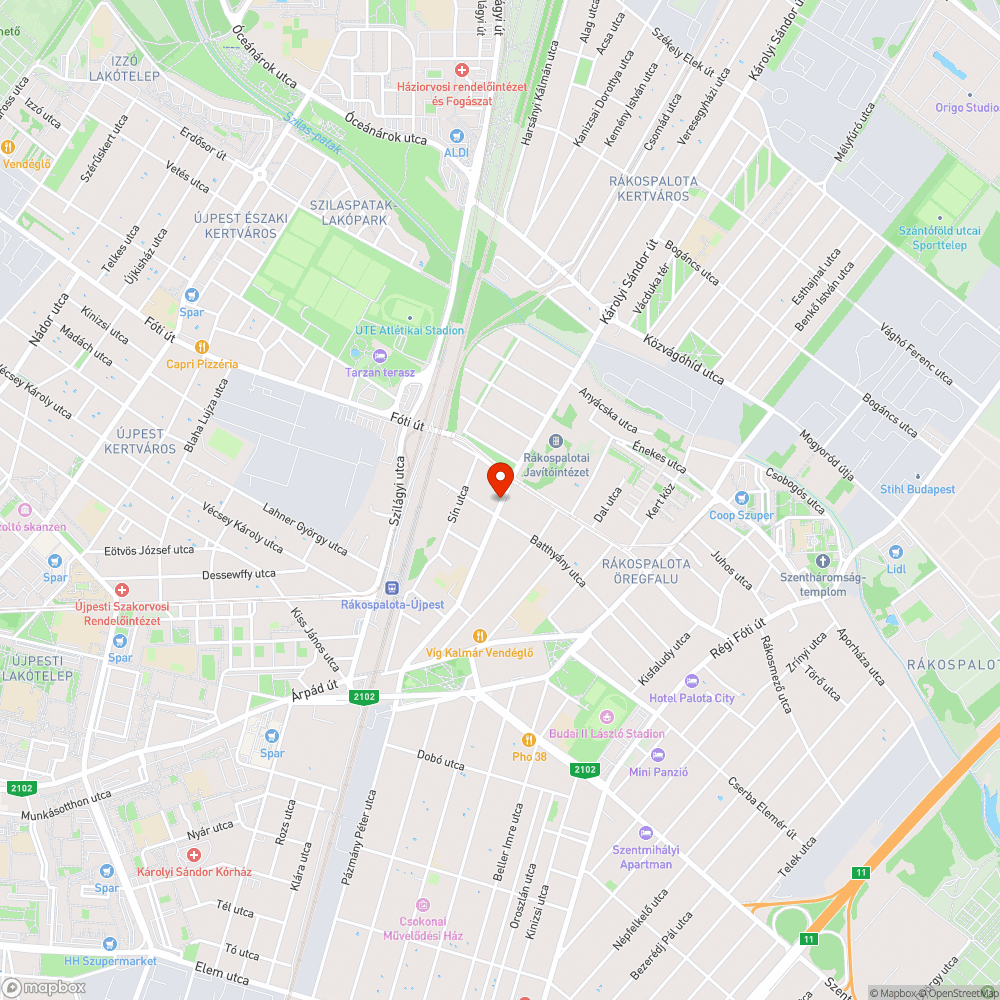 Beszakadt úttest bejelentés helye