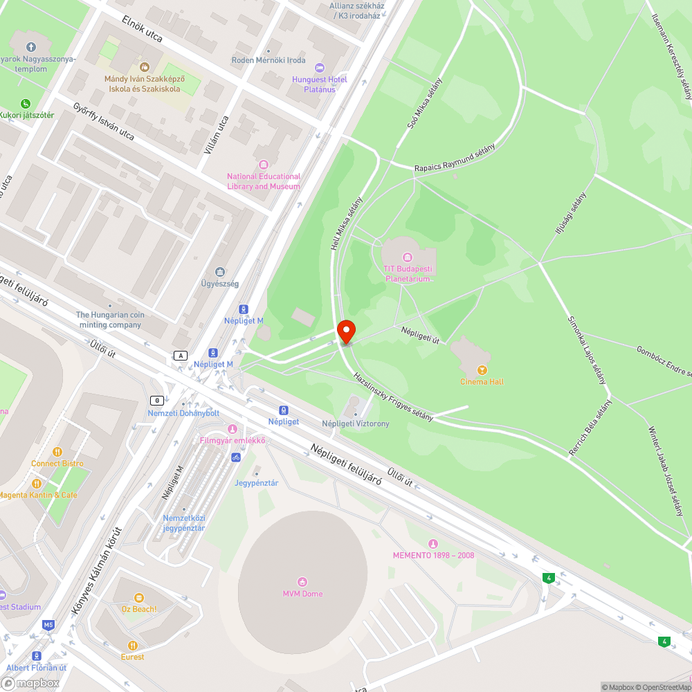 Nem égnek a lámpák a Népligetben bejelentés helye