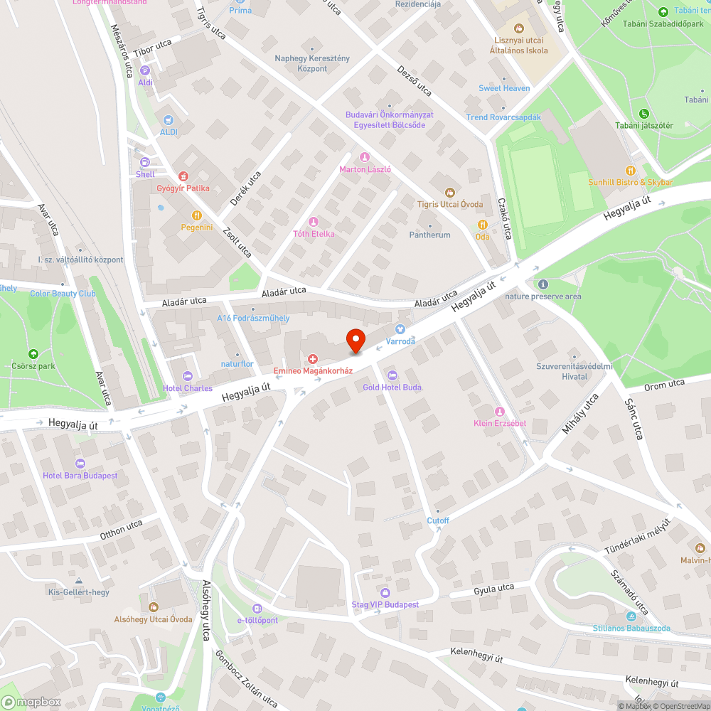 Kátyú és süllyedés bejelentés helye