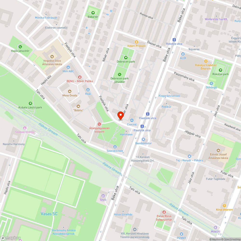 Leszakadt faág bejelentés helye