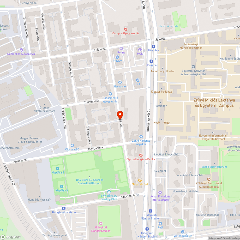 Kátyú bejelentés helye