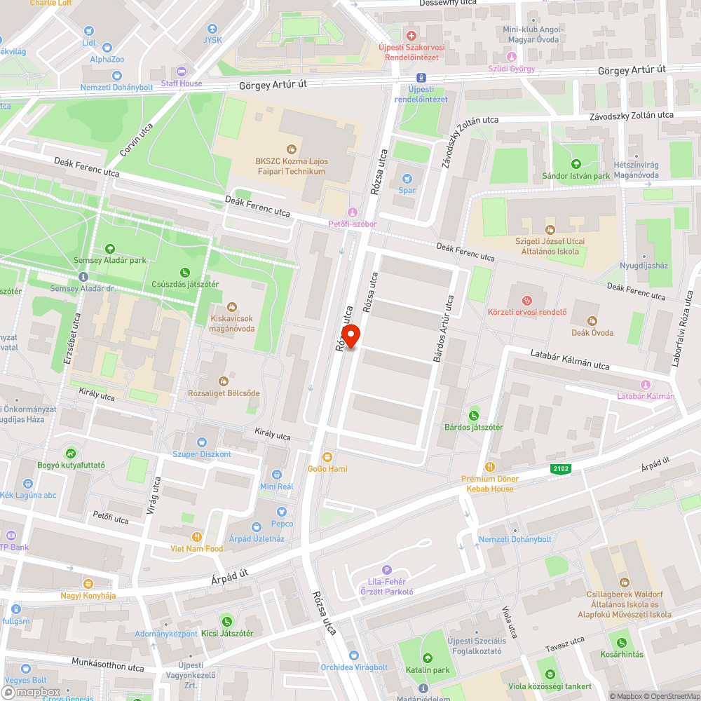 Szomjazó fák - Rózsa utca bejelentés helye