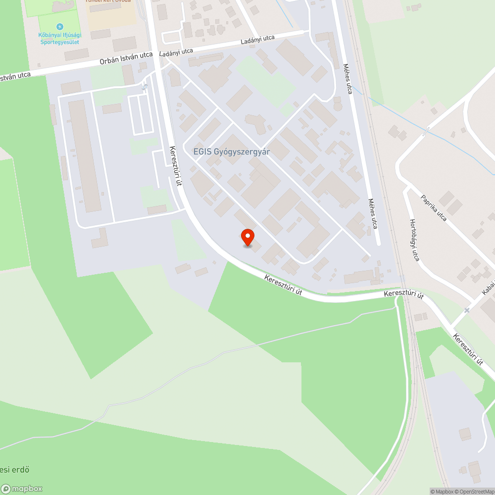 Kátyús Keresztúri út bejelentés helye