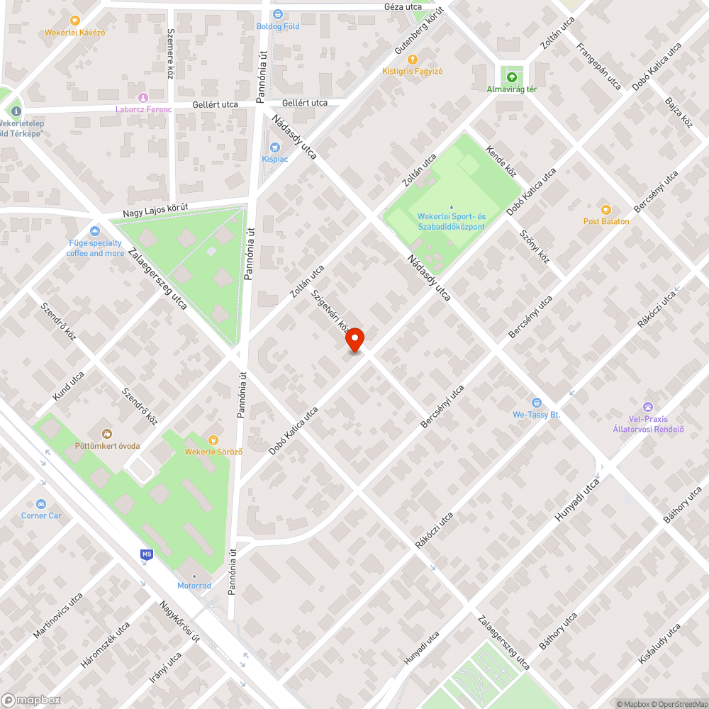 Elhagyott autó a Dobó Katica utcában bejelentés helye