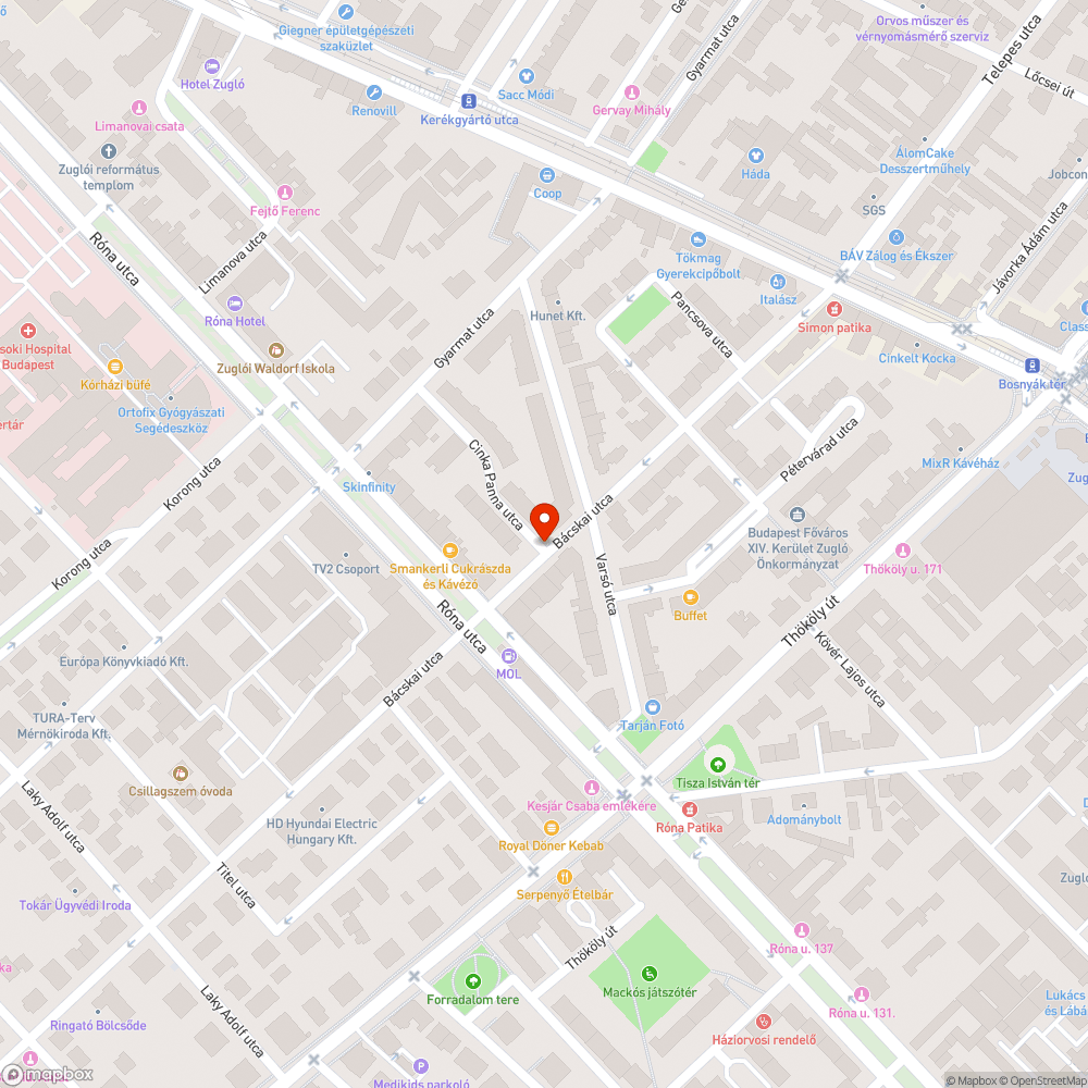 Masszív kátyú bejelentés helye