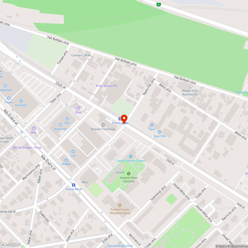 Hiányzó fényterelő bejelentés helye