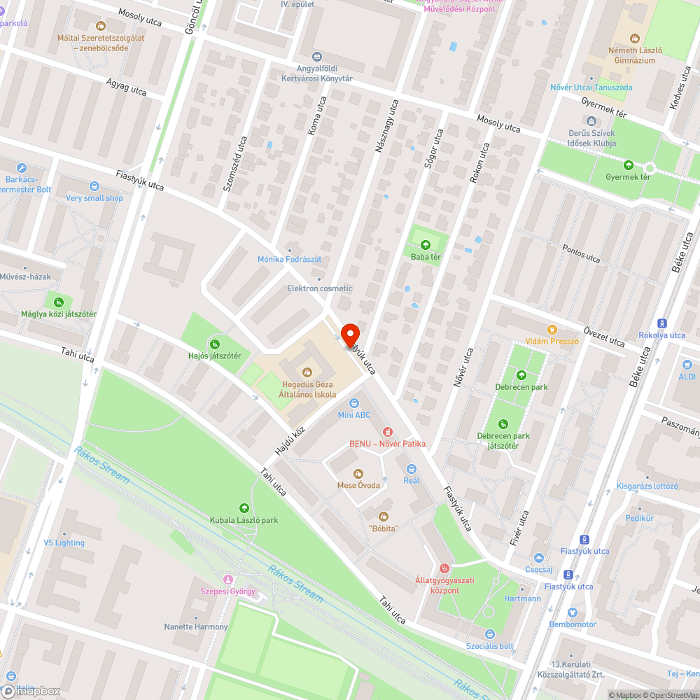 Kiszáradt fa bejelentés helye