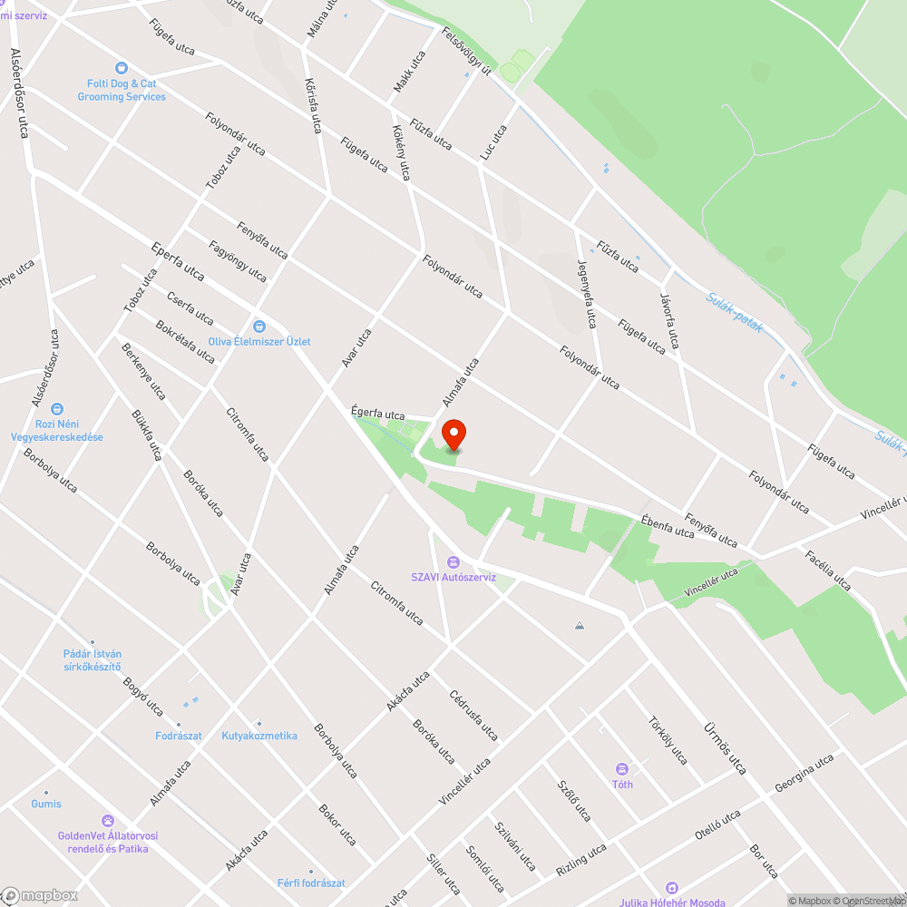 Ébenfa utca bejelentés helye