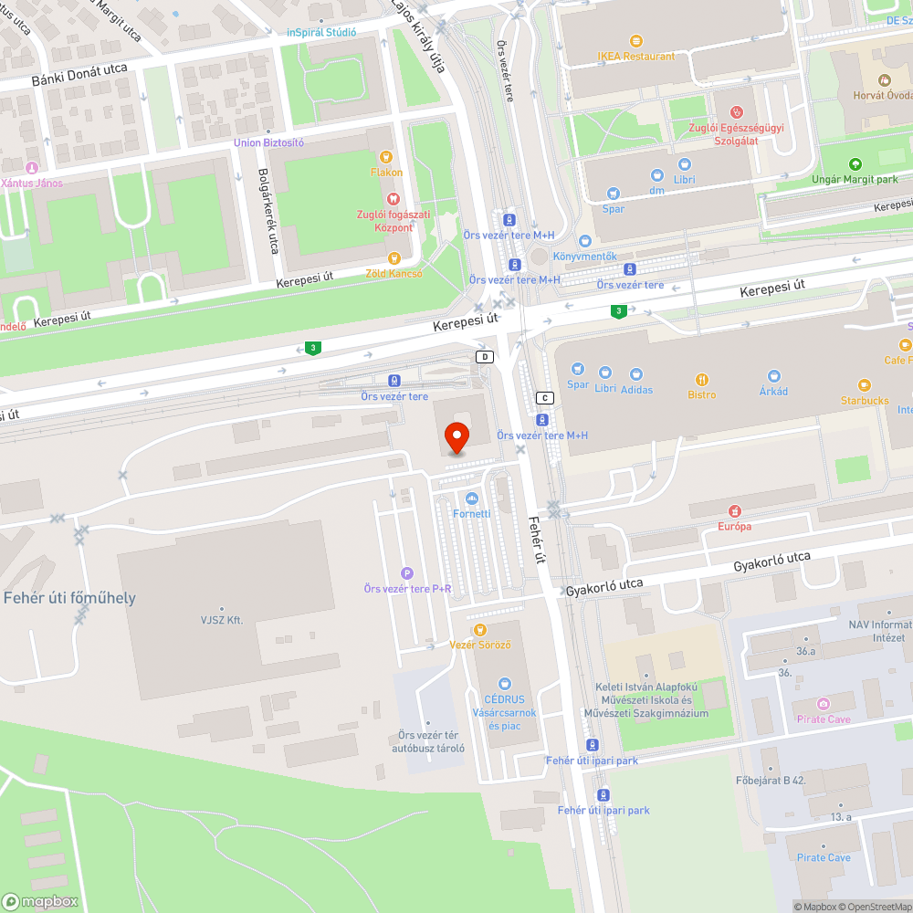 Balesetveszélyes buszmegálló bejelentés helye