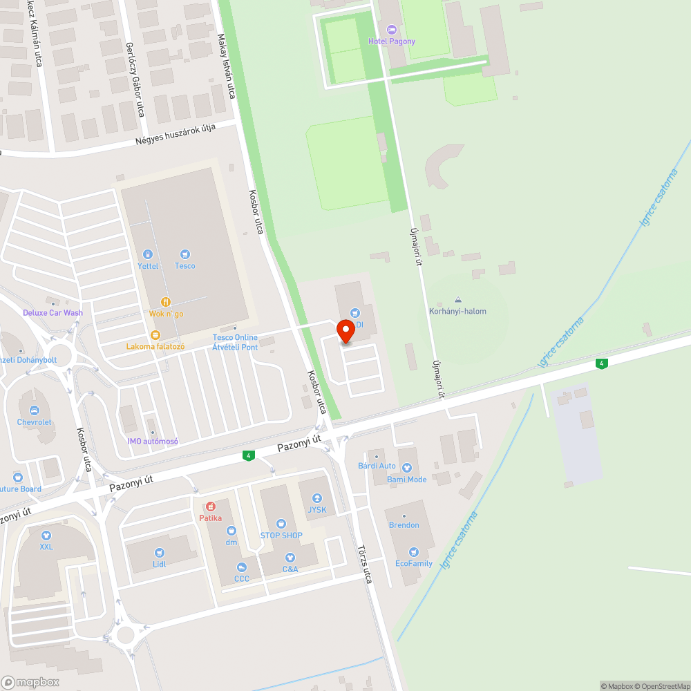 Hibás útburkolai jel bejelentés helye