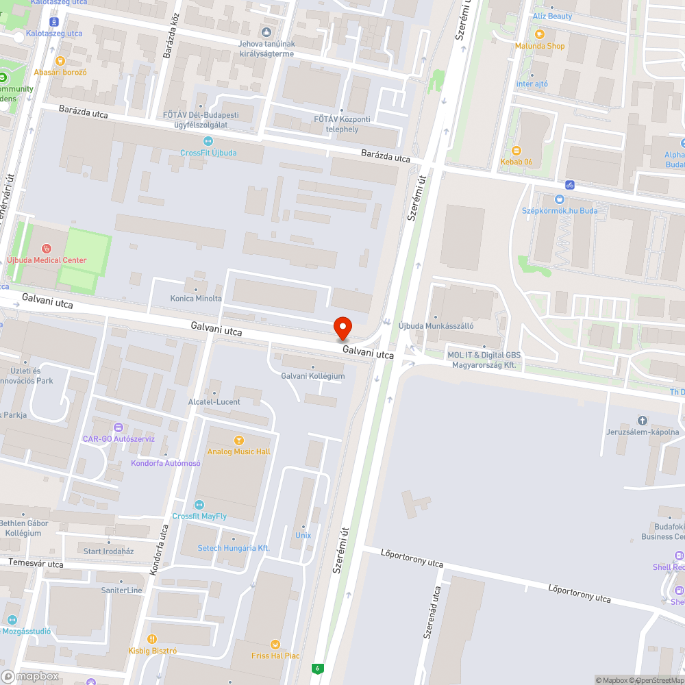 Ürülék és szemét a Galvani utcán. bejelentés helye