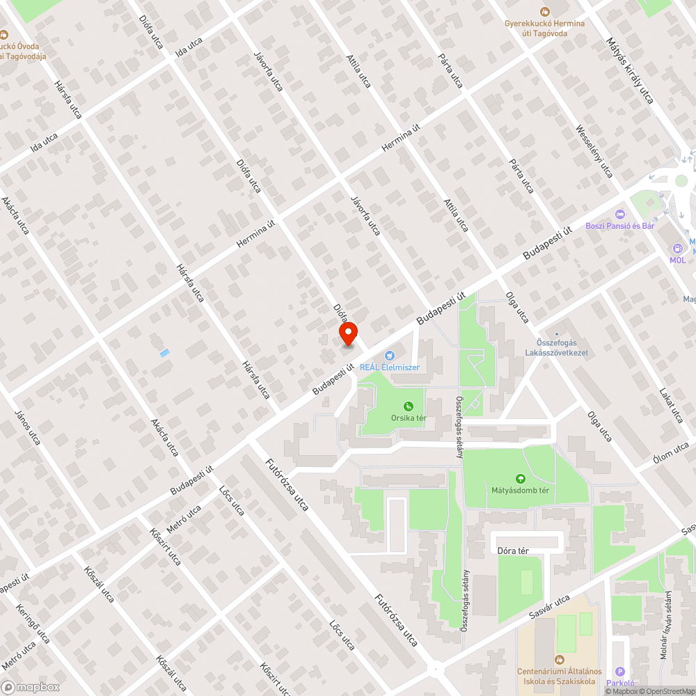 Szivárgó tűzcsap bejelentés helye