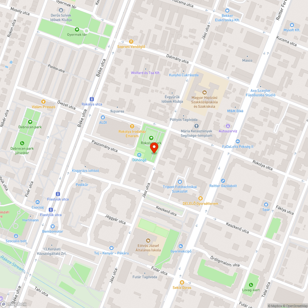 Jász utcai játszótér csúszda bejelentés helye