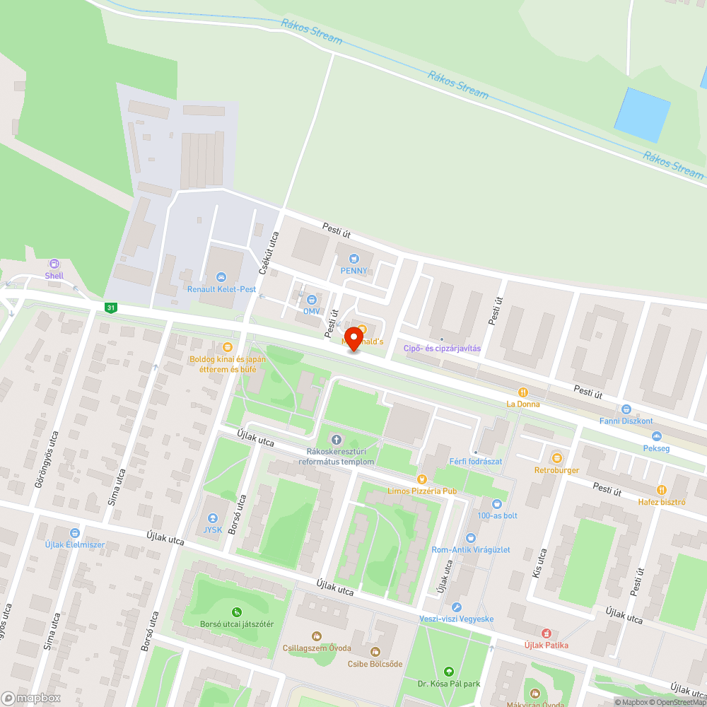 Koszos kerékpárút bejelentés helye